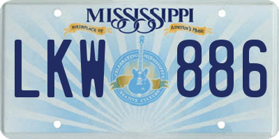 MS license plate LKW886