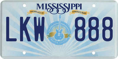 MS license plate LKW888