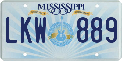 MS license plate LKW889