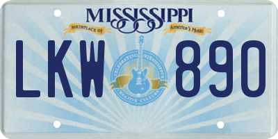 MS license plate LKW890