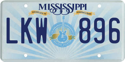 MS license plate LKW896