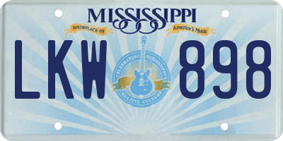 MS license plate LKW898