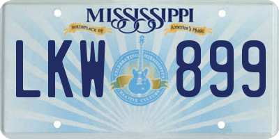 MS license plate LKW899