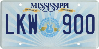 MS license plate LKW900