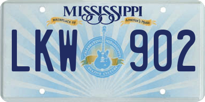 MS license plate LKW902