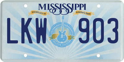 MS license plate LKW903