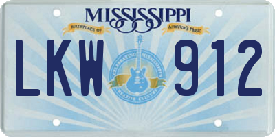 MS license plate LKW912