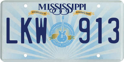 MS license plate LKW913
