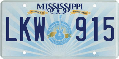 MS license plate LKW915