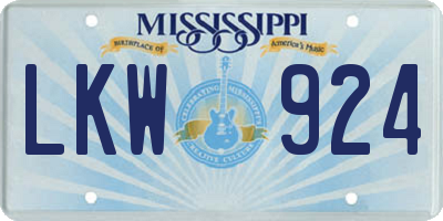 MS license plate LKW924