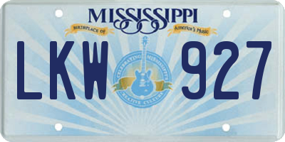 MS license plate LKW927