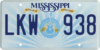 MS license plate LKW938