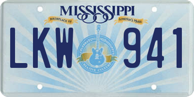 MS license plate LKW941