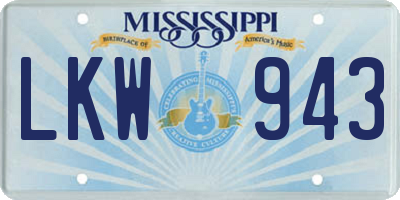 MS license plate LKW943