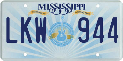 MS license plate LKW944
