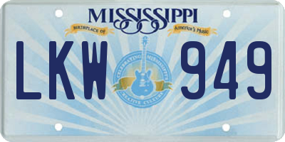 MS license plate LKW949