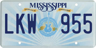 MS license plate LKW955