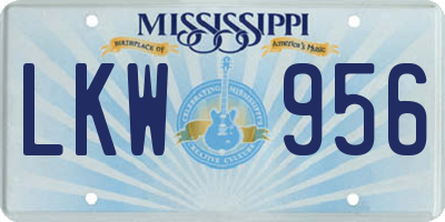 MS license plate LKW956