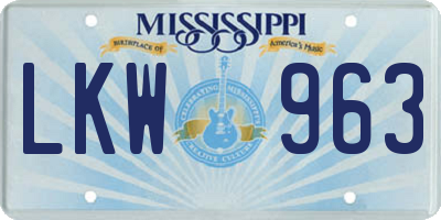 MS license plate LKW963