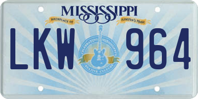 MS license plate LKW964