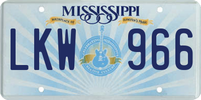 MS license plate LKW966