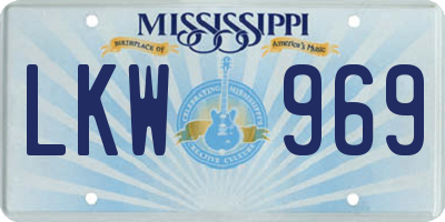 MS license plate LKW969