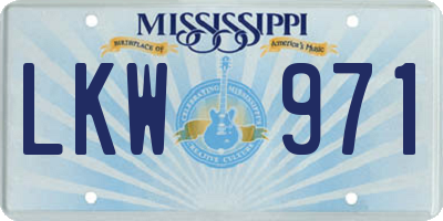 MS license plate LKW971