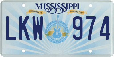 MS license plate LKW974