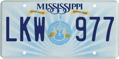 MS license plate LKW977