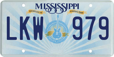 MS license plate LKW979
