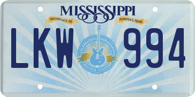 MS license plate LKW994
