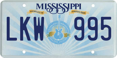 MS license plate LKW995