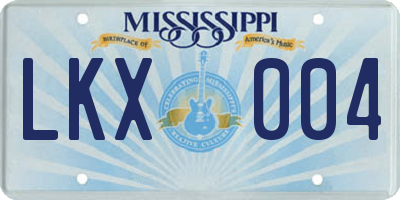MS license plate LKX004