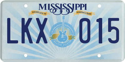 MS license plate LKX015