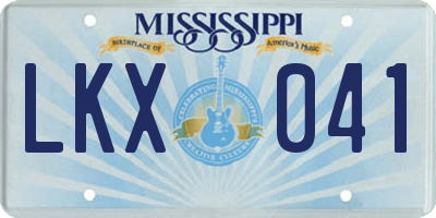 MS license plate LKX041
