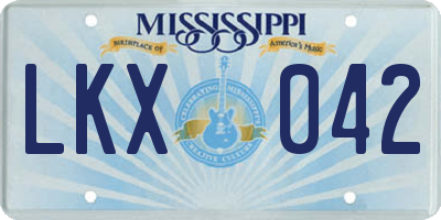 MS license plate LKX042