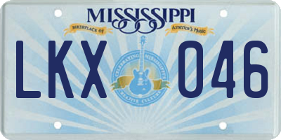 MS license plate LKX046