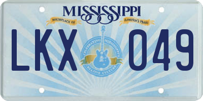 MS license plate LKX049