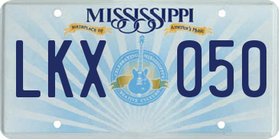 MS license plate LKX050