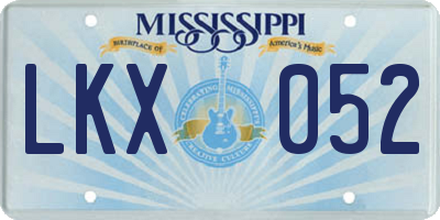 MS license plate LKX052