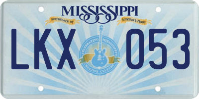 MS license plate LKX053