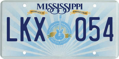 MS license plate LKX054