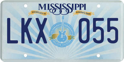 MS license plate LKX055