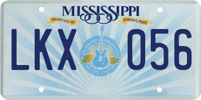 MS license plate LKX056