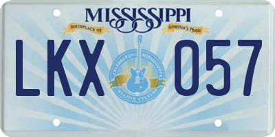 MS license plate LKX057