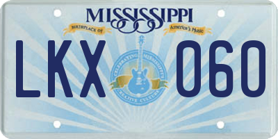 MS license plate LKX060