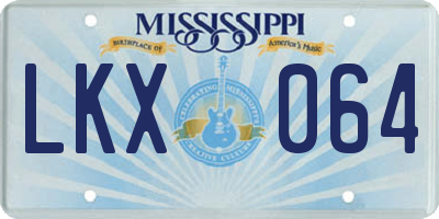 MS license plate LKX064