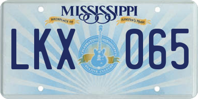 MS license plate LKX065