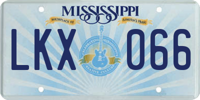 MS license plate LKX066