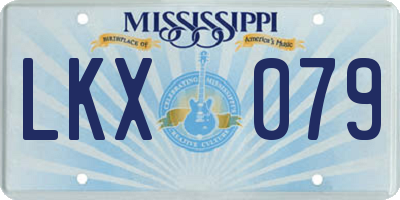 MS license plate LKX079